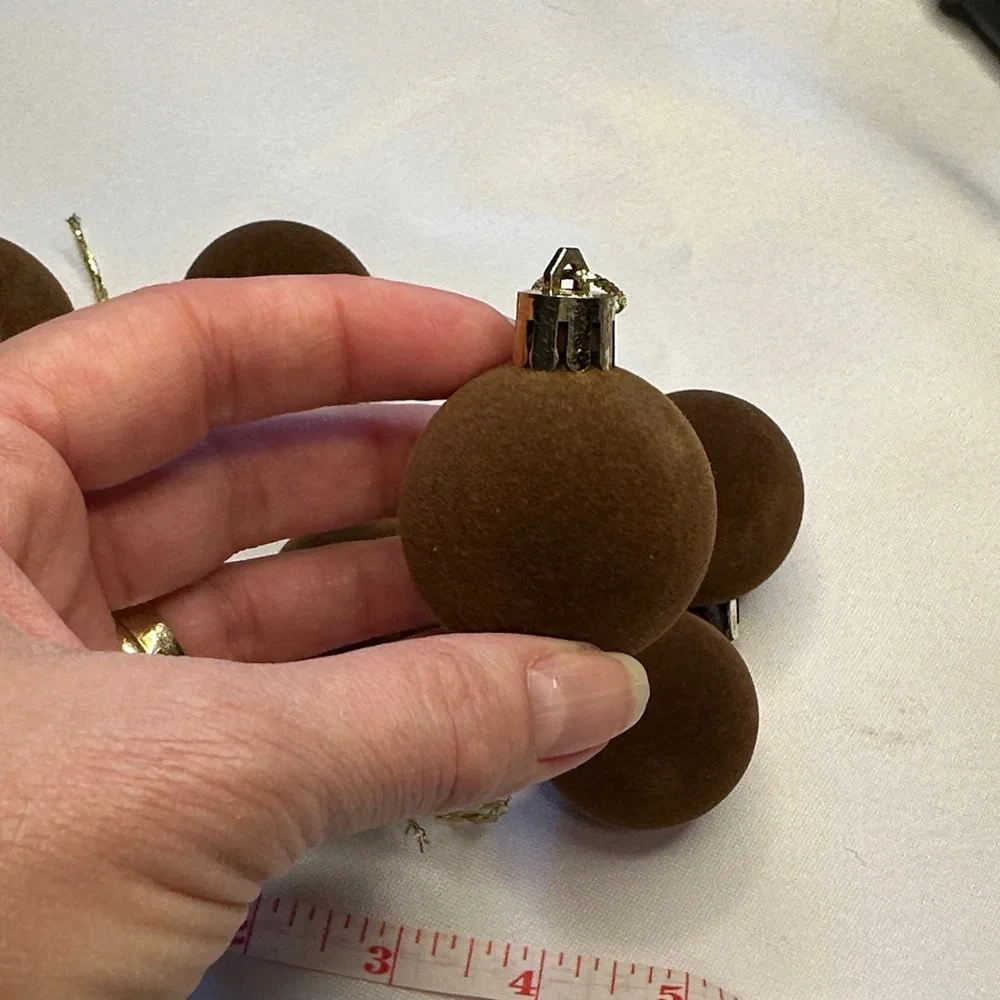 Set of Fall Colored Velvet Christmas Ornaments